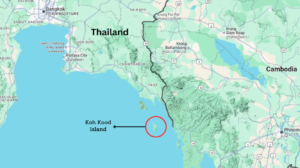 What is happening on Koh Kood Island between Thailand and Cambodia?