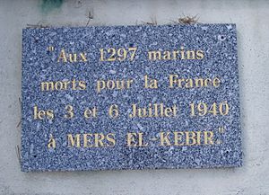 A memorial of Mers-el-Kébir at Toulon, France
